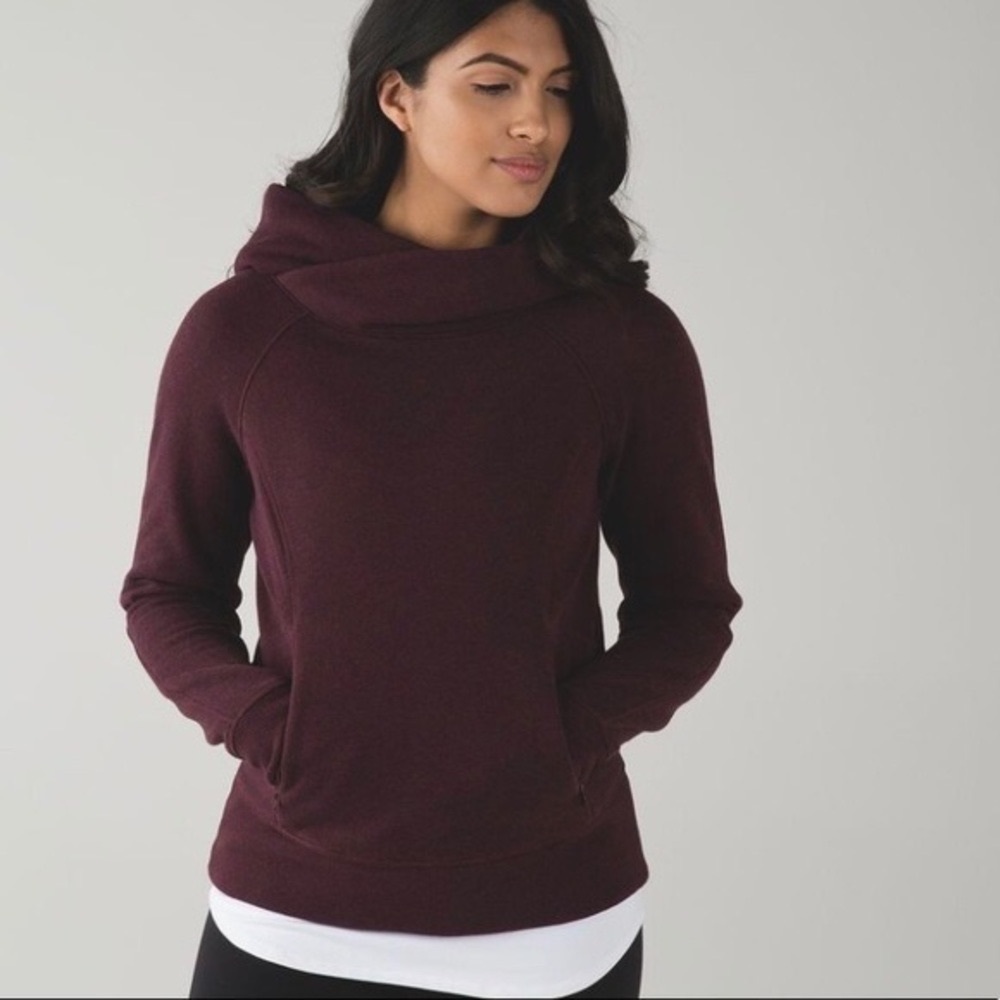 Lululemon Under Wraps Pullover- Heathered Bordeaux Drama- Size 4